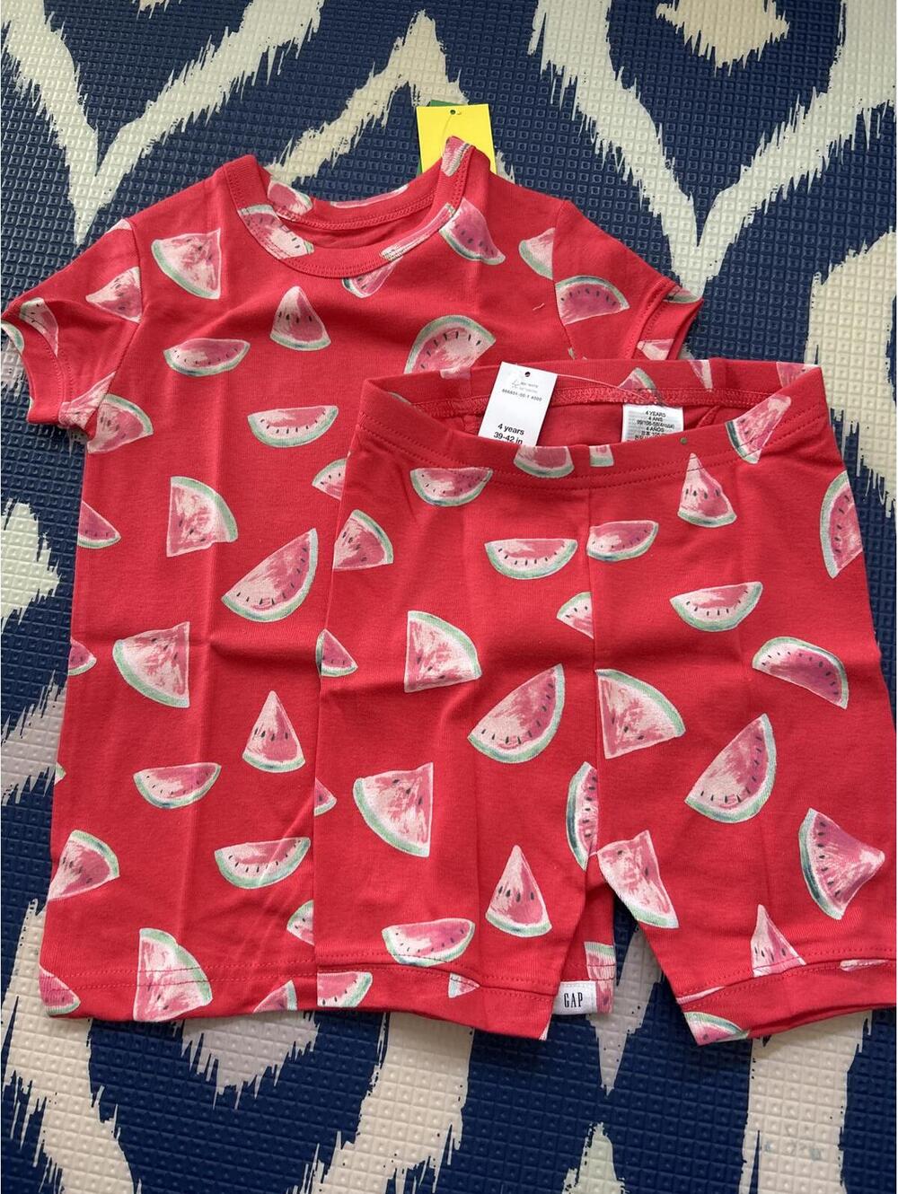 100% Organic Cotton Melon PJ Set-Sz 4 yrs- by Loving Kindness Everyday + GAP
